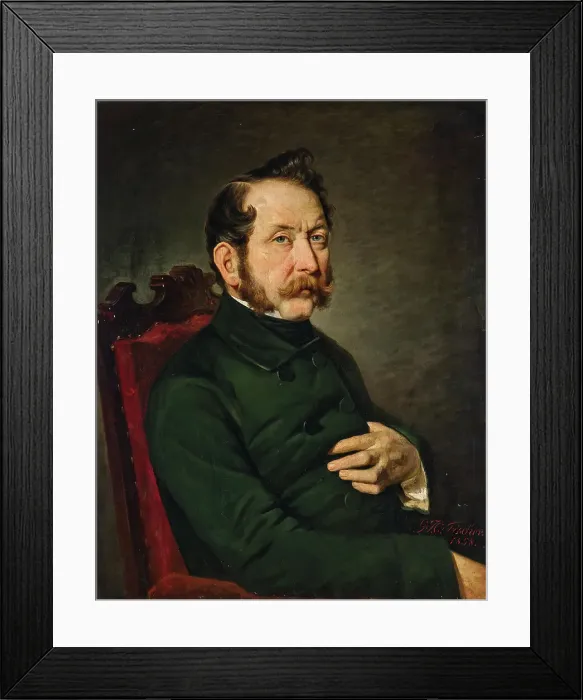 Framed Print : Portrait of Karl Eduard von Paulus (1803-1878), 1852. Creator: Fischer, Gottlob Christoph Jacob (1829-1905) Framed Print : Portrait of Karl Eduard von Paulus (1803-1878), 1852. Creator: Fischer, Gottlob Christoph Jacob (1829-1905)