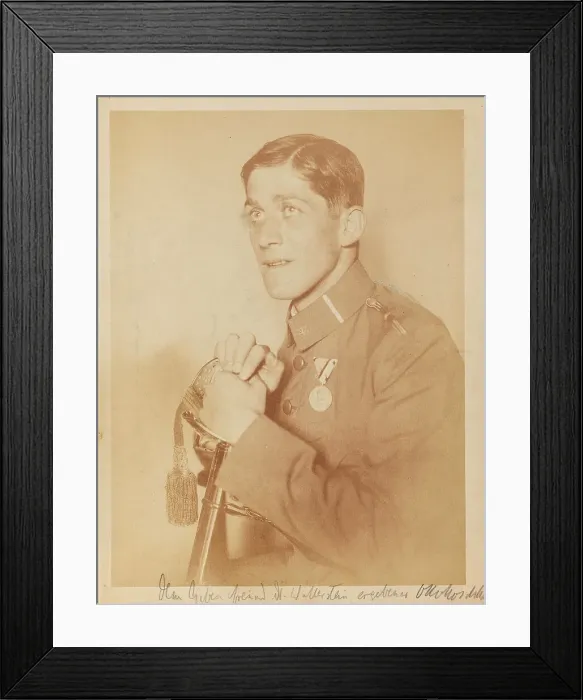 Framed Print : Oskar Kokoschka as Lieutenant, 1916. Creator: Unknown photographer Framed Print : Oskar Kokoschka as Lieutenant, 1916. Creator: Unknown photographer