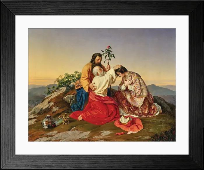 Framed Print : Aaron blesses Eleazar. Creator: Weidlich, Adolf (1816-1885) Framed Print : Aaron blesses Eleazar. Creator: Weidlich, Adolf (1816-1885)