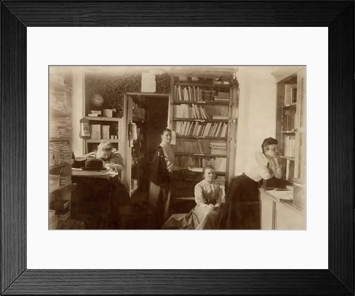 Framed Print : Interior view of the book warehouse of the Society for Primary Education in Krasnoyarsk, 1890. Creator: Unknown Framed Print : Interior view of the book warehouse of the Society for Primary Education in Krasnoyarsk, 1890. Creator: Unknown