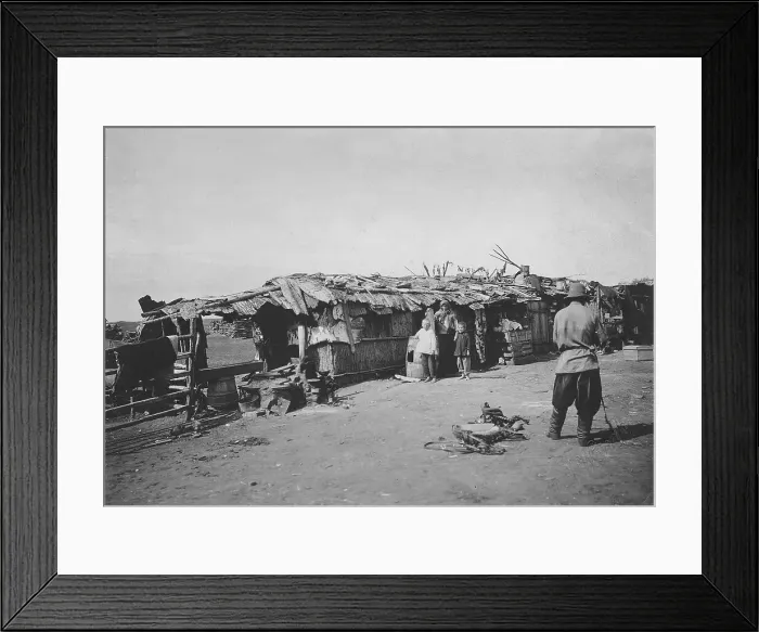 Framed Print : Workers booths on Lake Shira. 1900-1909. Creator: LI Vonago Framed Print : Workers booths on Lake Shira. 1900-1909. Creator: LI Vonago