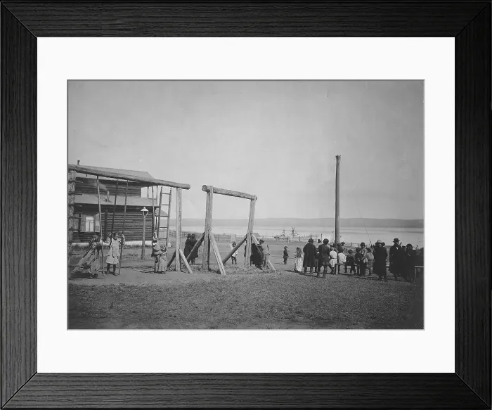 Framed Print : Children's playground on Lake Shira, 1900-1917. Creator: LI Vonago Framed Print : Children's playground on Lake Shira, 1900-1917. Creator: LI Vonago