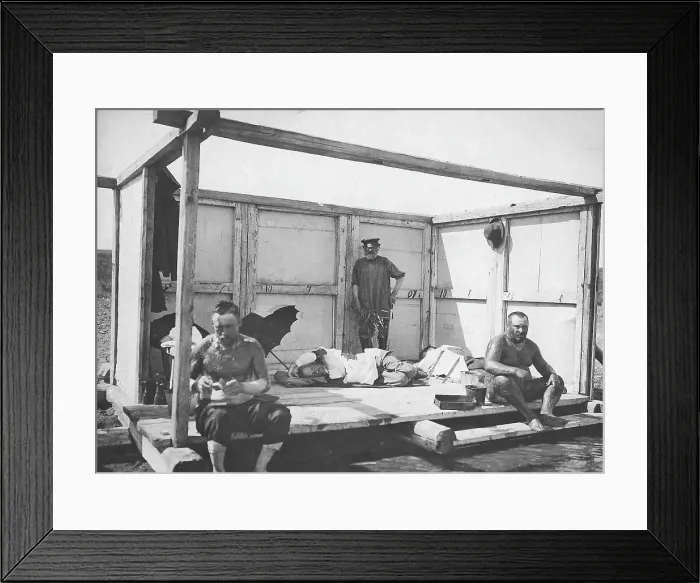 Framed Print : Taking mud treatments on Lake Shira, 1900-1909. Creator: LI Vonago Framed Print : Taking mud treatments on Lake Shira, 1900-1909. Creator: LI Vonago