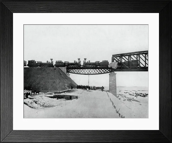Framed Print : West-Siberian Railroad. Testing the First Section of the Bridge Across the Irtysh River, 1892-1896. Creator: Unknown Framed Print : West-Siberian Railroad. Testing the First Section of the Bridge Across the Irtysh River, 1892-1896. Creator: Unknown