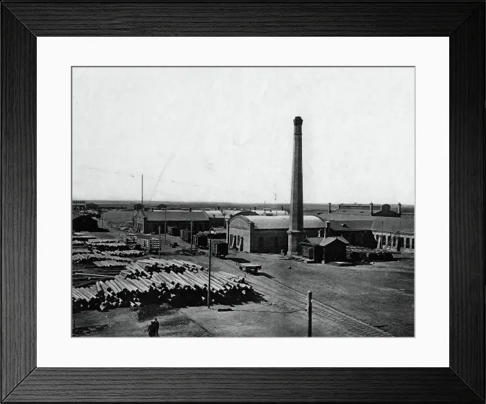 Framed Print : West-Siberian Railroad. Main Workshop of the Omsk Station. General View, 1892-1896 Creator: Unknown Framed Print : West-Siberian Railroad. Main Workshop of the Omsk Station. General View, 1892-1896 Creator: Unknown