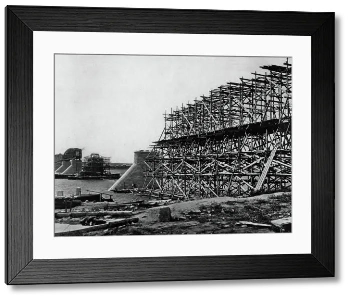Framed Print : West Siberian Railroad. Building the Bridge Over the Ob River, 1892-1896. Creator: Unknown Framed Print : West Siberian Railroad. Building the Bridge Over the Ob River, 1892-1896. Creator: Unknown