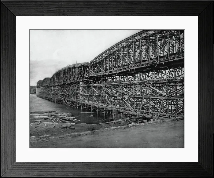 Framed Print : West Siberian Railroad. Building the Bridge Over the Ob River, 1892-1896. Creator: Unknown Framed Print : West Siberian Railroad. Building the Bridge Over the Ob River, 1892-1896. Creator: Unknown