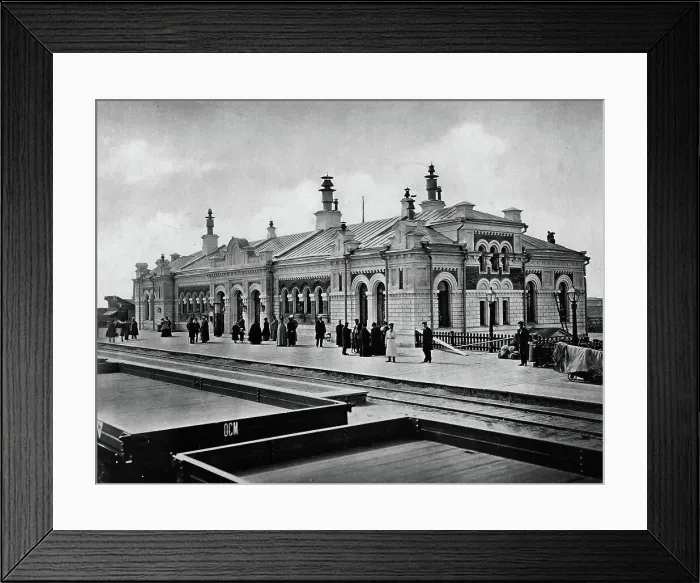 Framed Print : West-Siberian Railroad. The Passenger Terminal of Omsk Station (Front View), 1892-1896. Creator: Unknown Framed Print : West-Siberian Railroad. The Passenger Terminal of Omsk Station (Front View), 1892-1896. Creator: Unknown