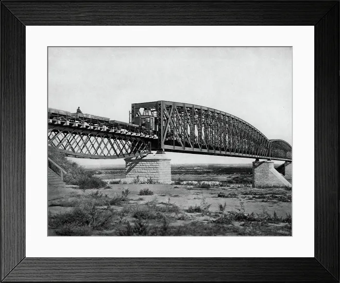 Framed Print : West-Siberian Railroad. Bridge of 100 Sazhens Length Across the Ishim River, 1892-1896. Creator: Unknown Framed Print : West-Siberian Railroad. Bridge of 100 Sazhens Length Across the Ishim River, 1892-1896. Creator: Unknown