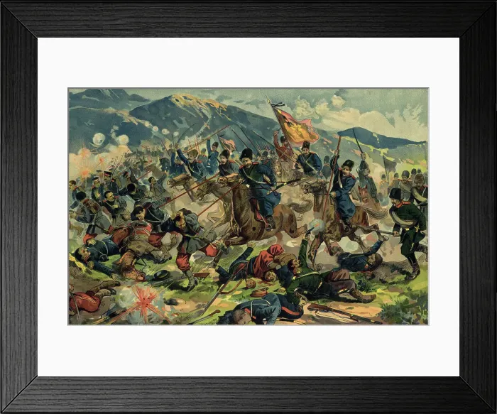 Framed Print : Skirmish of the Cossack Light Mounted Patrol with the Japanese in Korea, 1904. Creator: Unknown Framed Print : Skirmish of the Cossack Light Mounted Patrol with the Japanese in Korea, 1904. Creator: Unknown