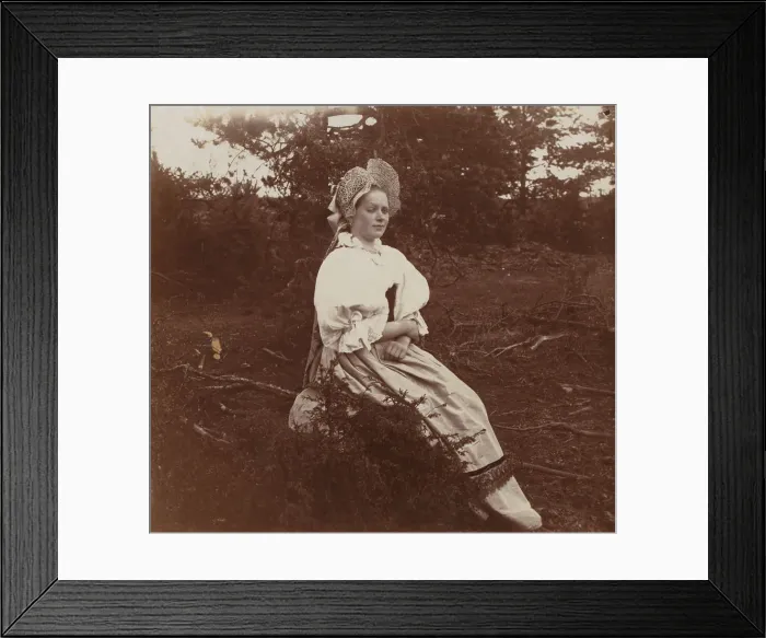 Framed Print : Antique dress of a peasant woman from Olonetskaia Province [Russian Empire], 1909. Creator: Sergey Mikhaylovich Prokudin-Gorsky