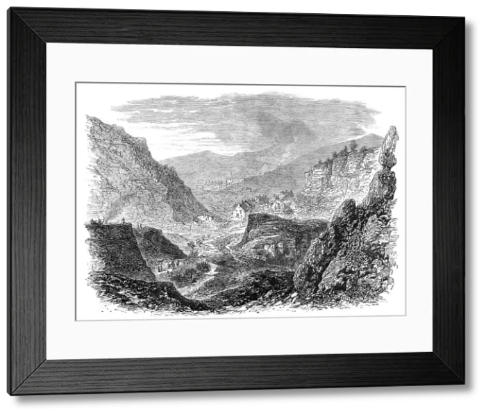 Framed Print : The British Association at Bath: the village and quarries at Holwell, near Bath, 1864. Creator: Unknown Framed Print : The British Association at Bath: the village and quarries at Holwell, near Bath, 1864. Creator: Unknown