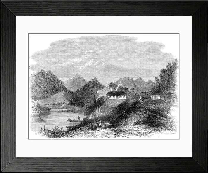 Framed Print : Church missionary station on the Waikato River, New Zealand, 1864. Creator: Unknown Framed Print : Church missionary station on the Waikato River, New Zealand, 1864. Creator: Unknown