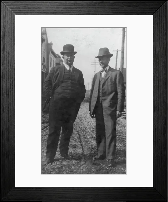 Framed Print : Mr. Dearborn on the right, between c1900 and 1916. Creator: Unknown Framed Print : Mr. Dearborn on the right, between c1900 and 1916. Creator: Unknown
