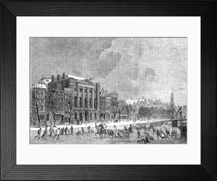 Framed Print : Winter in Holland: the Emperor's Canal, Amsterdam, 1864. Creator: Unknown Framed Print : Winter in Holland: the Emperor's Canal, Amsterdam, 1864. Creator: Unknown