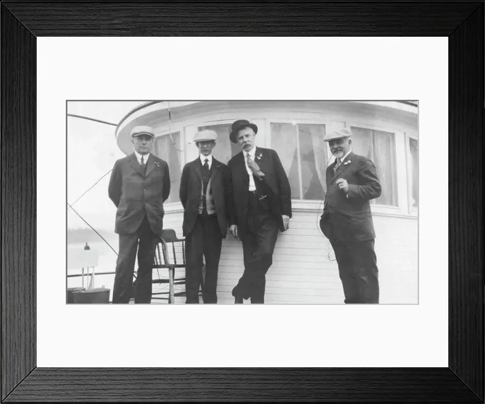 Framed Print : W.H. Fairbanks, Frank G. Carpenter, Tom Magowan, and Mr. MacPherson, between c1900 and 1916. Creator: Unknown Framed Print : W.H. Fairbanks, Frank G. Carpenter, Tom Magowan, and Mr. MacPherson, between c1900 and 1916. Creator: Unknown