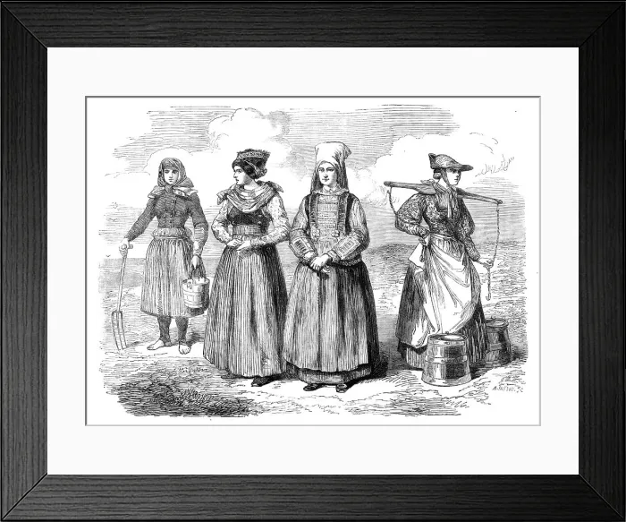 Framed Print : The Schleswig-Holstein Difficulty: Schleswig costumes, 1864. Creator: Unknown Framed Print : The Schleswig-Holstein Difficulty: Schleswig costumes, 1864. Creator: Unknown