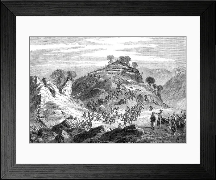 Framed Print : Expedition against the hill tribes on the Punjaub Frontier, 1864. Creator: Unknown Framed Print : Expedition against the hill tribes on the Punjaub Frontier, 1864. Creator: Unknown
