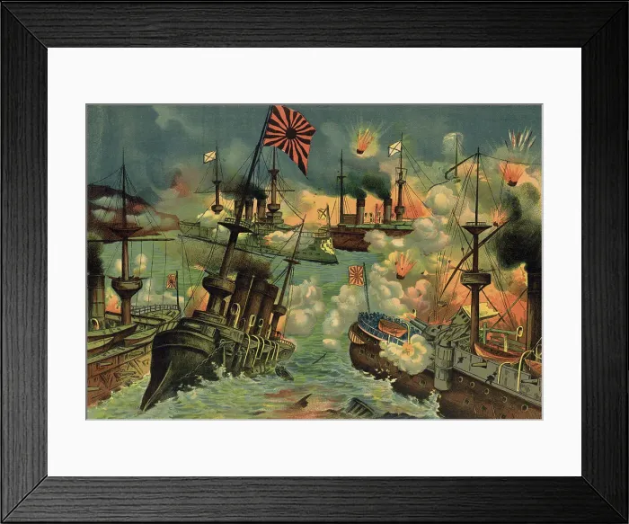 Framed Print : Unparalled Battle of the Variag and the Koreets at Chemul'po, 1904. Creator: Unknown. Unparalled Battle of the Variag and the Koreets at Chemul'po, 1904. Creator: Unknown Framed Print : Unparalled Battle of the Variag and the Koreets at Chemul'po, 1904. Creator: Unknown. Unparalled Battle of the Variag and the Koreets at Chemul'po, 1904. Creator: Unknown