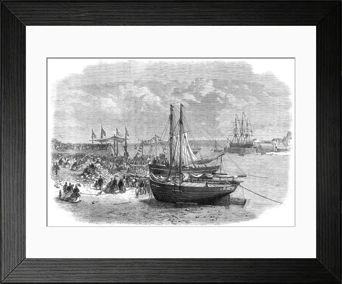 Framed Print : Laying the foundation-stone of the Hubberston Dock at Milford Haven, 1864. Creator: Unknown Framed Print : Laying the foundation-stone of the Hubberston Dock at Milford Haven, 1864. Creator: Unknown