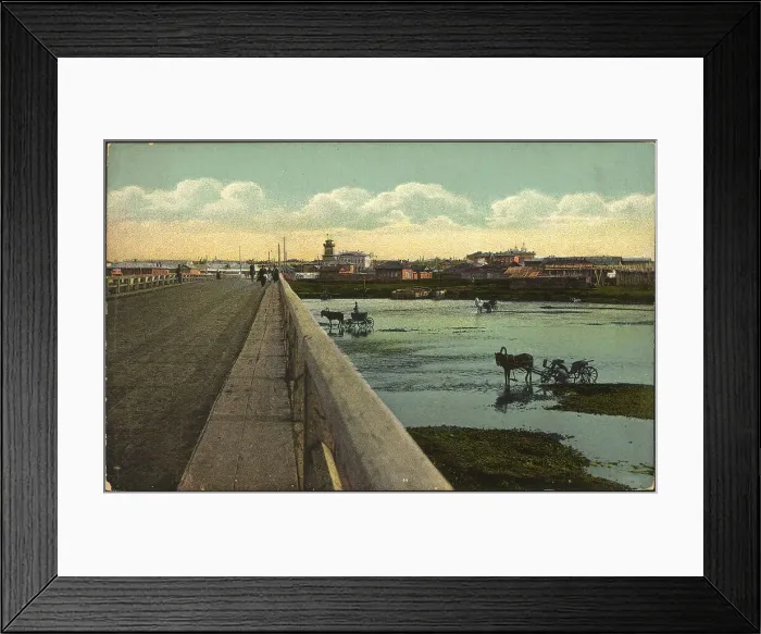 Framed Print : Irkutsk View of the city from the Big Bridge on the Ushakovka River, 1904-1917. Creator: Unknown Framed Print : Irkutsk View of the city from the Big Bridge on the Ushakovka River, 1904-1917. Creator: Unknown