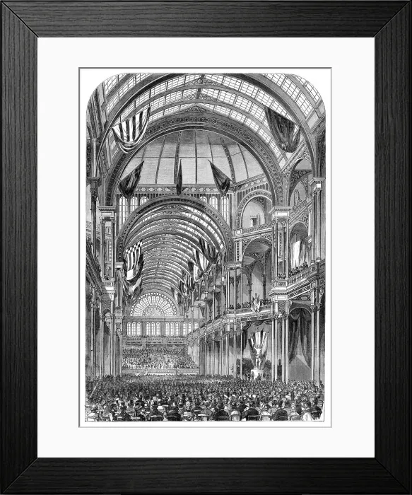 Framed Print : Opening of the Crystal Palace at Amsterdam for the Exhibition of Arts and Industry, 1864. Creator: Unknown Framed Print : Opening of the Crystal Palace at Amsterdam for the Exhibition of Arts and Industry, 1864. Creator: Unknown