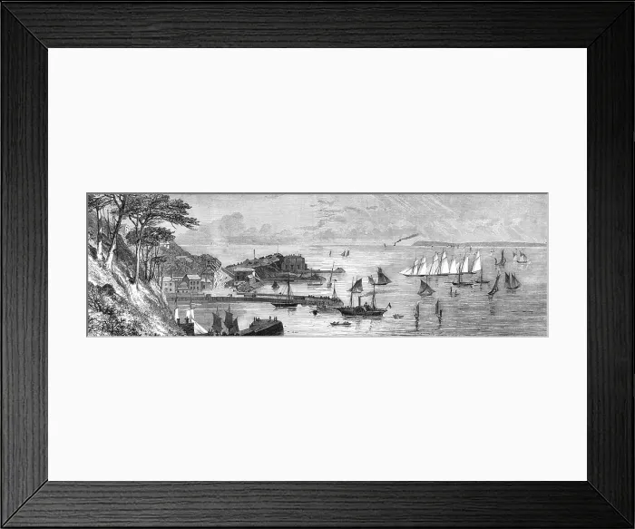 Framed Print : Torbay Regatta: the schooner-yachts starting from Torquay, 1864. Creator: Unknown Framed Print : Torbay Regatta: the schooner-yachts starting from Torquay, 1864. Creator: Unknown