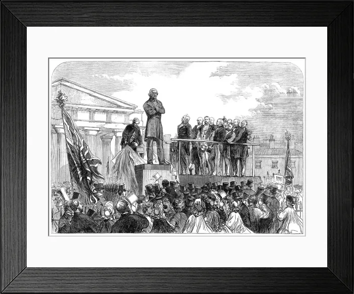 Framed Print : Lord Palmerston inaugurating the statue of the late Sir G. C. Lewis at Hereford, 1864. Creator: Unknown Framed Print : Lord Palmerston inaugurating the statue of the late Sir G. C. Lewis at Hereford, 1864. Creator: Unknown