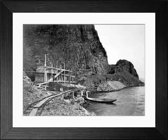 Framed Print : Support Wall and Railcut at Verst 11, 1900-1904. Creator: Unknown Framed Print : Support Wall and Railcut at Verst 11, 1900-1904. Creator: Unknown