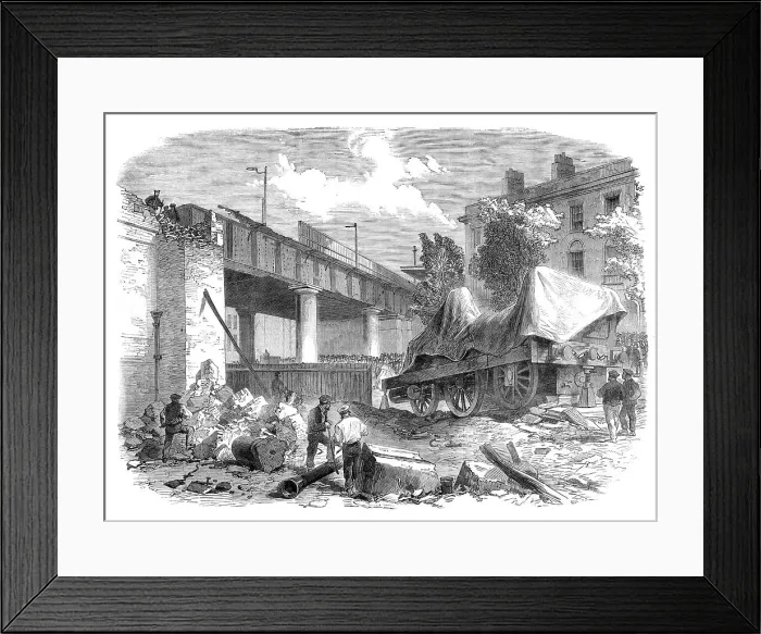 Framed Print : Scene of the late accident on the North London Railway, 1864. Creator: Unknown Framed Print : Scene of the late accident on the North London Railway, 1864. Creator: Unknown