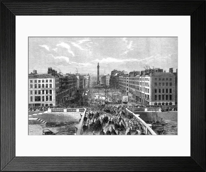 Framed Print : Laying the foundation-stone of the O'Connell Monument in Sackville-street, Dublin, 1864. Creator: Unknown Framed Print : Laying the foundation-stone of the O'Connell Monument in Sackville-street, Dublin, 1864. Creator: Unknown