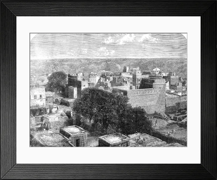 Framed Print : View of the town of Guzerat, in the Punjaub, 1864. Creator: Mason Jackson Framed Print : View of the town of Guzerat, in the Punjaub, 1864. Creator: Mason Jackson