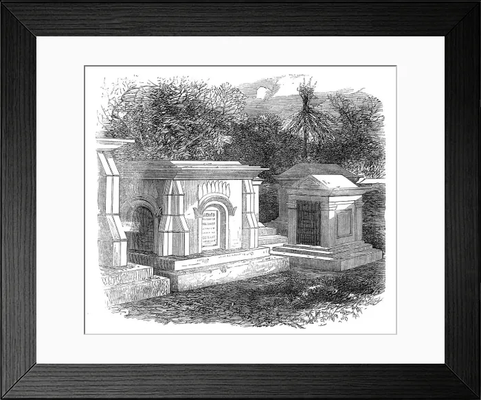 Framed Print : Tombs of English officers at Guzerat, 1864. Creator: Unknown Framed Print : Tombs of English officers at Guzerat, 1864. Creator: Unknown