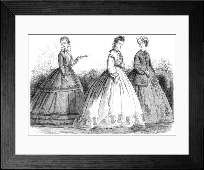 Framed Print : Paris fashions for August, 1864. Creator: Unknown Framed Print : Paris fashions for August, 1864. Creator: Unknown