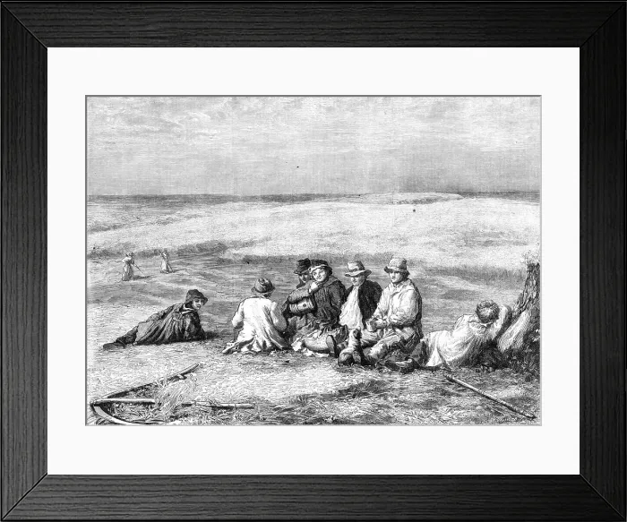 Framed Print : Hay-makers, by J. Linnell, Sen. from the Exhibition of the Royal Academy, 1864. Creator: W Thomas. Hay-makers, by J. Linnell, Sen. from the Exhibition of the Royal Academy, 1864. Creator: W Thomas Framed Print : Hay-makers, by J. Linnell, Sen. from the Exhibition of the Royal Academy, 1864. Creator: W Thomas. Hay-makers, by J. Linnell, Sen. from the Exhibition of the Royal Academy, 1864. Creator: W Thomas