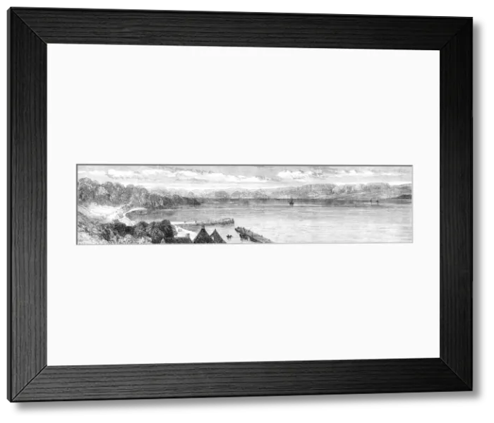 Framed Print : The War in Denmark: the Little Belt and Shore of Jutland, viewed from the Island of Funen, 1864. Creator: Unknown Framed Print : The War in Denmark: the Little Belt and Shore of Jutland, viewed from the Island of Funen, 1864. Creator: Unknown