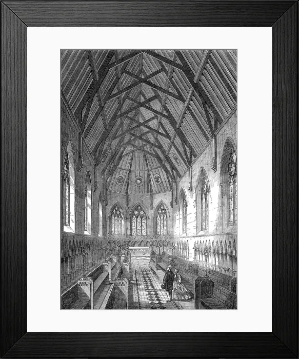 Framed Print : Bromley College, Kent, established for the widows of clergymen: the Chapel, 1864. Creator: Unknown Framed Print : Bromley College, Kent, established for the widows of clergymen: the Chapel, 1864. Creator: Unknown