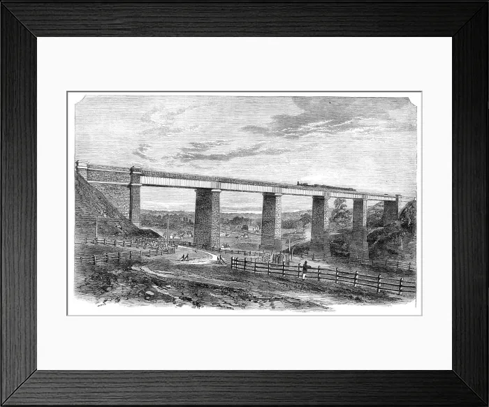 Framed Print : Tarradale Viaduct, on the Melbourne and Sandhurst Railway, Australia, 1864. Creator: Unknown Framed Print : Tarradale Viaduct, on the Melbourne and Sandhurst Railway, Australia, 1864. Creator: Unknown
