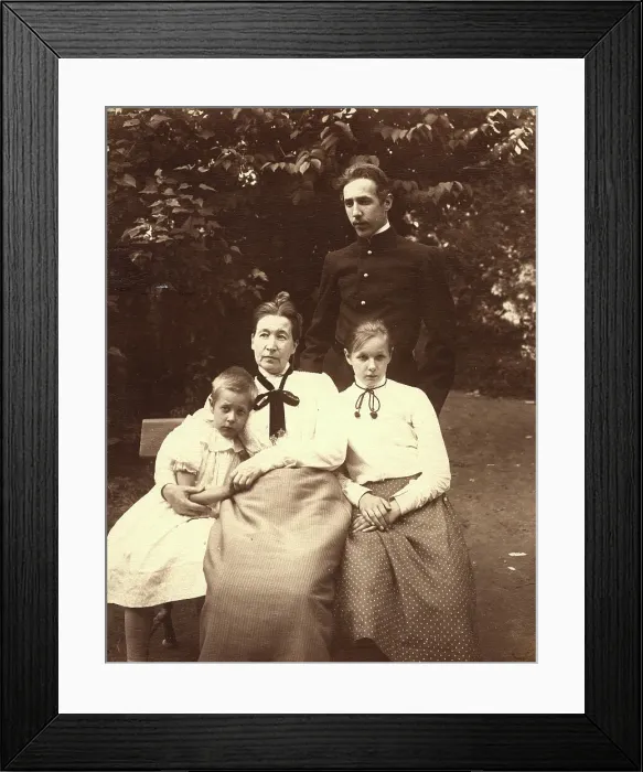 Framed Print : Mikhail Alekseevich Pavlov with His Mother Maria Tikhonovna and Sisters Maria and Vera, 1900. Creator: Unknown Framed Print : Mikhail Alekseevich Pavlov with His Mother Maria Tikhonovna and Sisters Maria and Vera, 1900. Creator: Unknown