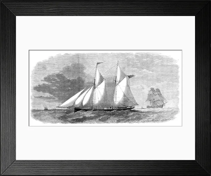 Framed Print : The West Hartley No. 1, a new flat-bottomed schooner for the coal trade of New South Wales, 1864. Creator: Unknown Framed Print : The West Hartley No. 1, a new flat-bottomed schooner for the coal trade of New South Wales, 1864. Creator: Unknown