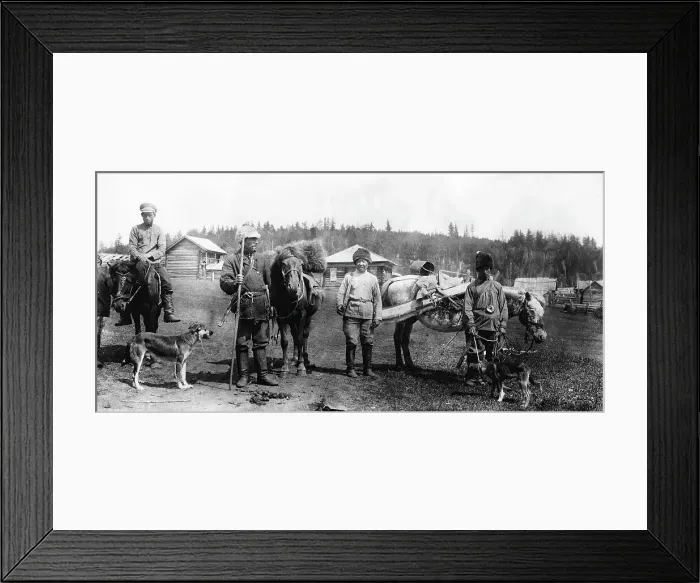 Framed Print : Hunters from the village of Pyanovo, Uriankhai region, 1900. Creator: Unknown Framed Print : Hunters from the village of Pyanovo, Uriankhai region, 1900. Creator: Unknown