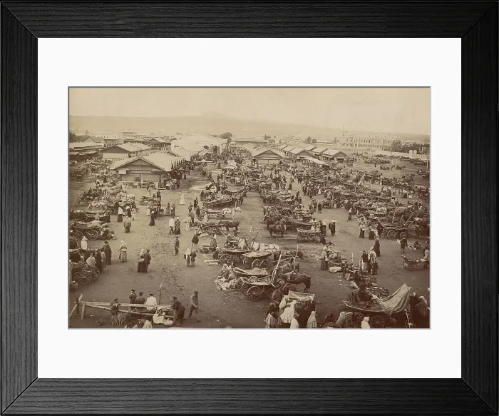 Framed Print : Bazaar on Novobazarnaya Square, 1905. Creator: Unknown Framed Print : Bazaar on Novobazarnaya Square, 1905. Creator: Unknown