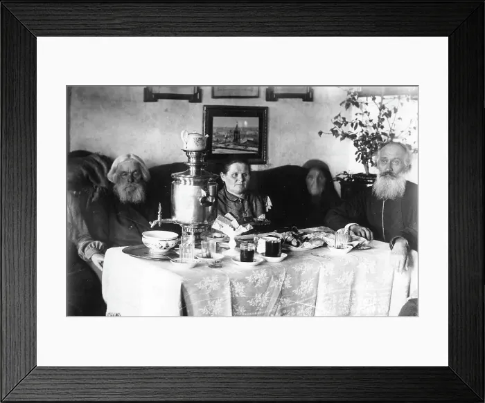Framed Print : A respectable family having tea, 1905. Creator: Unknown Framed Print : A respectable family having tea, 1905. Creator: Unknown