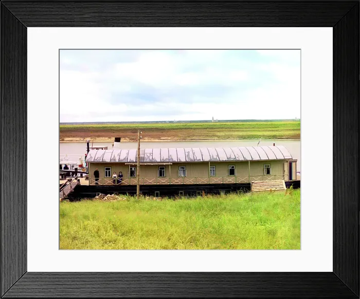 Framed Print : Barracks of the Ministry of Communication and Transportation, Oka River, 1912. Creator: Sergey Mikhaylovich Prokudin-Gorsky Framed Print : Barracks of the Ministry of Communication and Transportation, Oka River, 1912. Creator: Sergey Mikhaylovich Prokudin-Gorsky