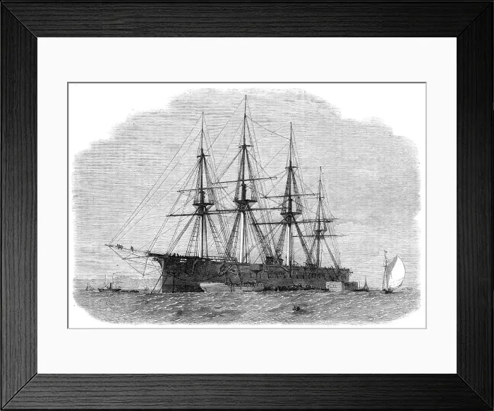 Framed Print : Our Iron-Clad Fleet: H.M. Steam-Frigate Achilles off Folly Point, Chatham, 1864. Creator: Unknown Framed Print : Our Iron-Clad Fleet: H.M. Steam-Frigate Achilles off Folly Point, Chatham, 1864. Creator: Unknown