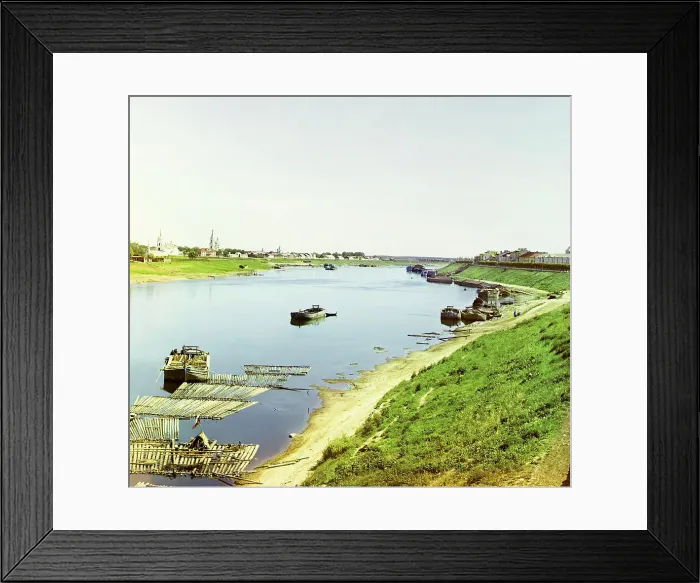 Framed Print : Tver'. Left: Otroch Monastery, Ekaterininskaia Church, Church of Sts. Mina, Victor and... 1910. Creator: Sergey Mikhaylovich Prokudin-Gorsky Framed Print : Tver'. Left: Otroch Monastery, Ekaterininskaia Church, Church of Sts. Mina, Victor and... 1910. Creator: Sergey Mikhaylovich Prokudin-Gorsky