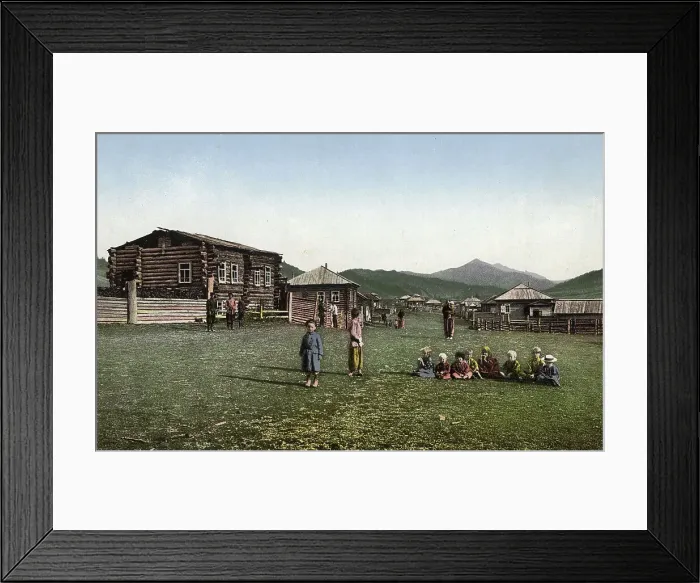Framed Print : Street in the Village of Chyorny Anuy; Russian Children, 1911-1913. Creator: Sergei Ivanovich Borisov Framed Print : Street in the Village of Chyorny Anuy; Russian Children, 1911-1913. Creator: Sergei Ivanovich Borisov