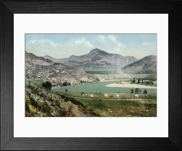 Framed Print : Yurts of Kazakhs in the Valley of the Middle Reaches of the Katun River.; the Area... 1911-1913. Creator: Sergei Ivanovich Borisov Framed Print : Yurts of Kazakhs in the Valley of the Middle Reaches of the Katun River.; the Area... 1911-1913. Creator: Sergei Ivanovich Borisov