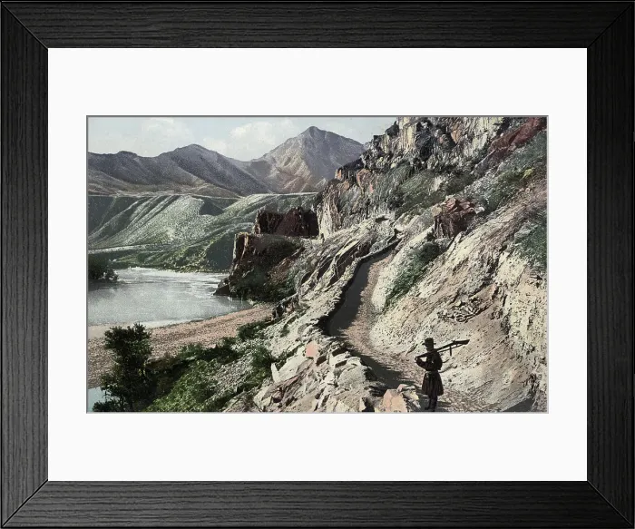 Framed Print : Chuyskiy Tract, on the Slopes of Kyngrar Cliff above the Confluence of the Yaloman... 1911-1913. Creator: Sergei Ivanovich Borisov Framed Print : Chuyskiy Tract, on the Slopes of Kyngrar Cliff above the Confluence of the Yaloman... 1911-1913. Creator: Sergei Ivanovich Borisov