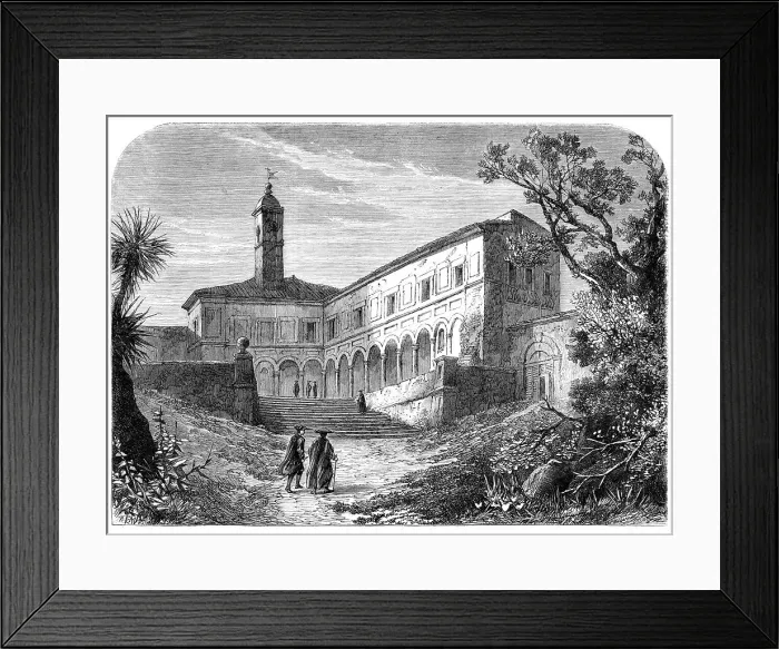 Framed Print : The Convent of St. Onofrio, near Rome, in which Tasso died, 1864. Creator: Mason Jackson Framed Print : The Convent of St. Onofrio, near Rome, in which Tasso died, 1864. Creator: Mason Jackson